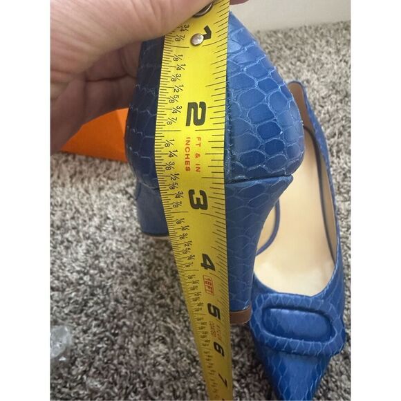 NWT Kate Spade Women’s Blue Shiny Snake Print Simon Heels, Size 10 - Picture 13 of 13
